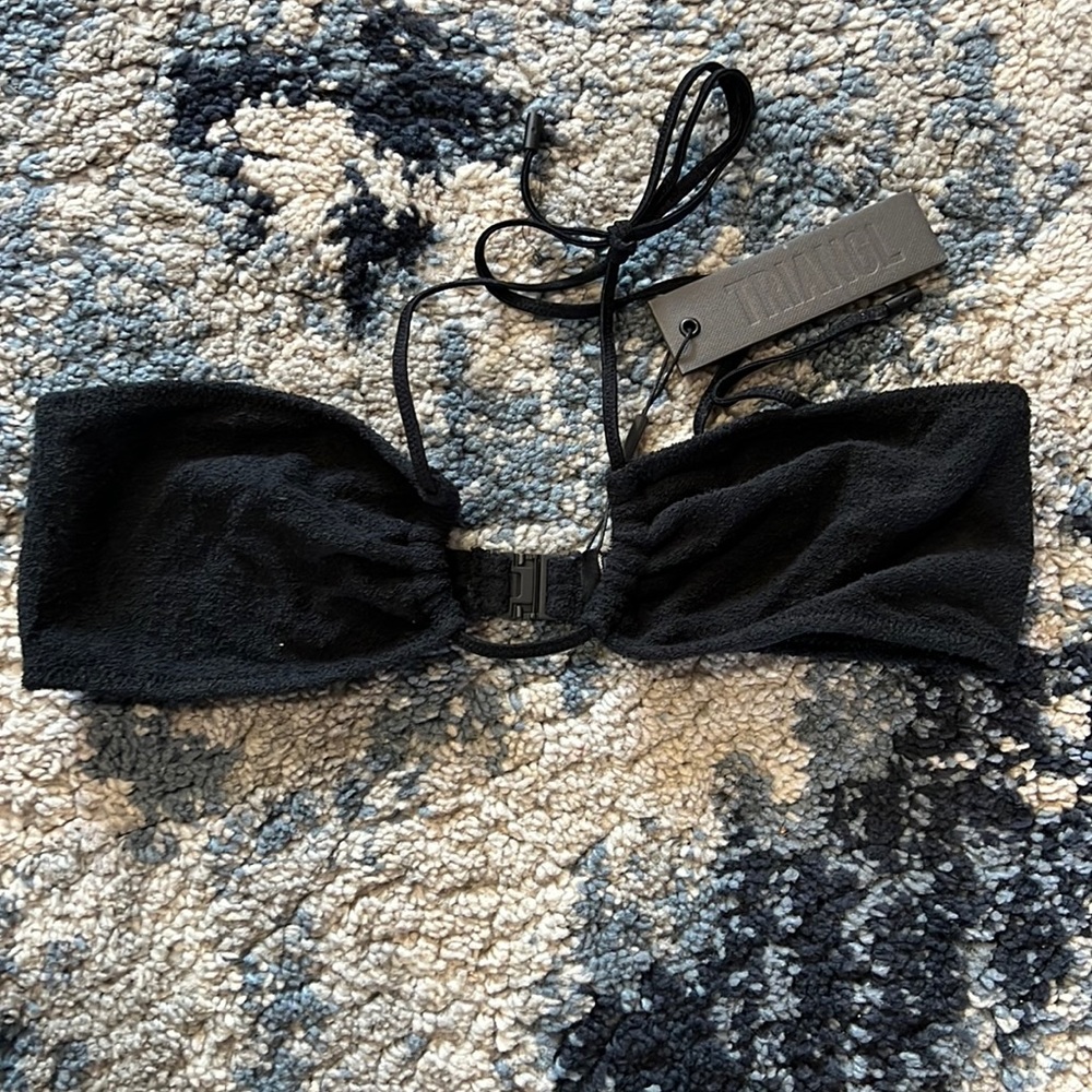Black terry cloth Bathing suit top
